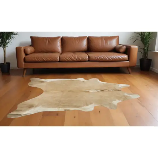 Brown and White Cowhide Hand Knotted Area Rug Photo 1