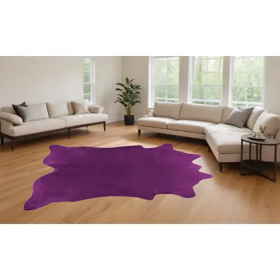 Plum Cowhide Handmade Area Rug Photo 1