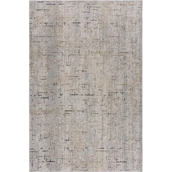 Cream Abstract Area Rug Photo 1