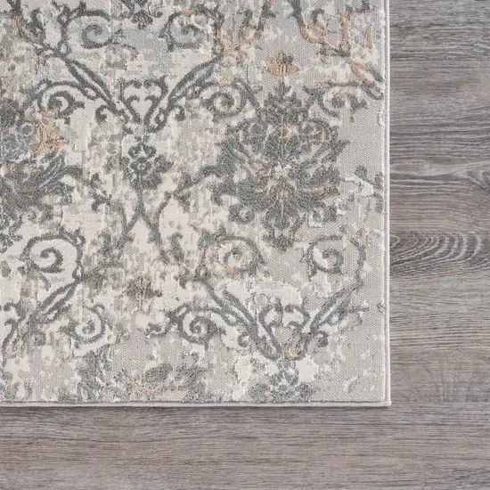 Cream Abstract Distressed Area Rug Photo 4