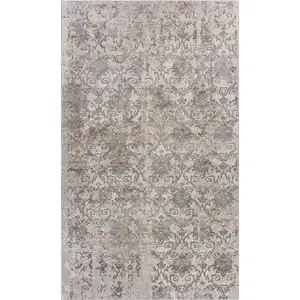 Photo of Cream Abstract Distressed Area Rug