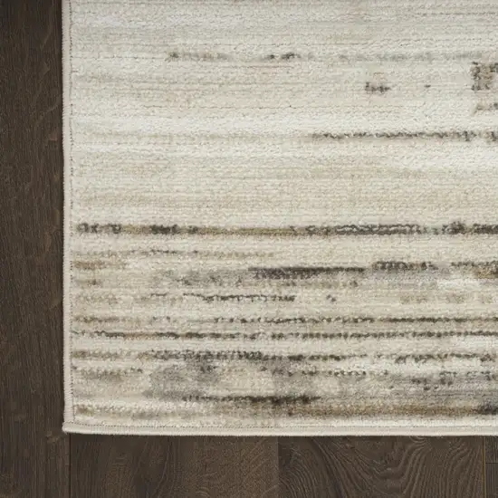 Cream Abstract Distressed Area Rug Photo 9