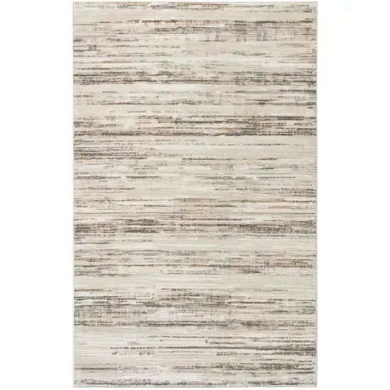 Cream Abstract Distressed Area Rug Photo 1