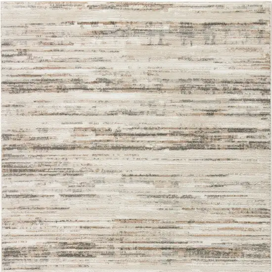 Cream Abstract Distressed Area Rug Photo 5