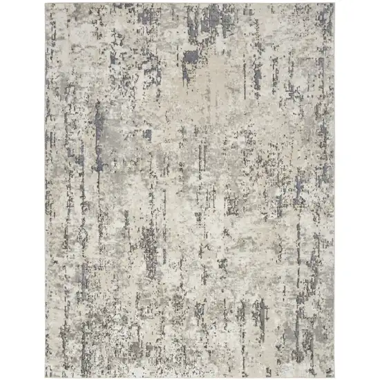 Cream Abstract Power Loom Area Rug Photo 2