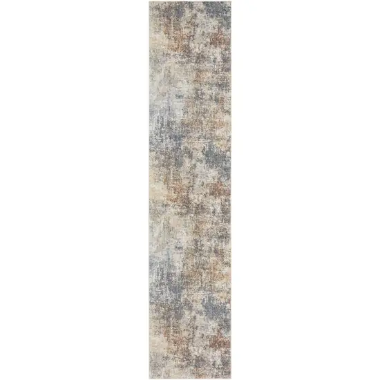 Cream Abstract Power Loom Runner Rug Photo 2