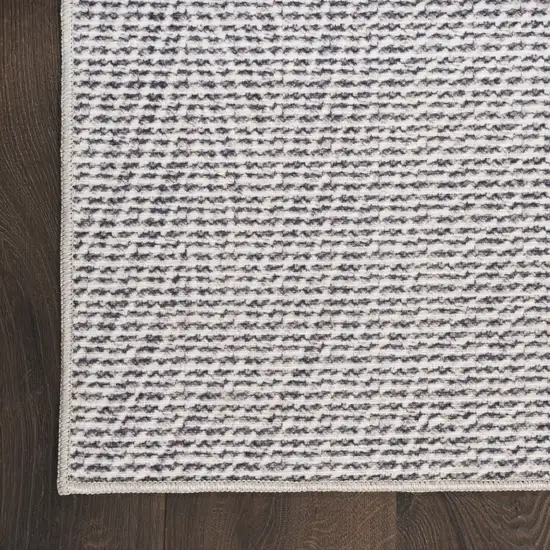 Cream Abstract Power Loom Washable Non Skid Runner Rug Photo 5