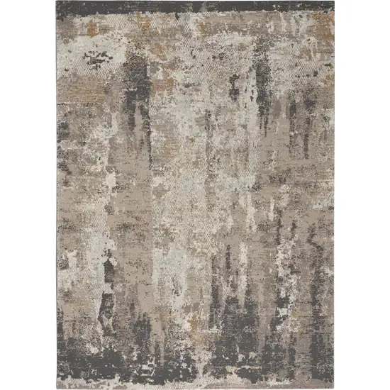 Cream Black and Gray Abstract Area Rug Photo 7