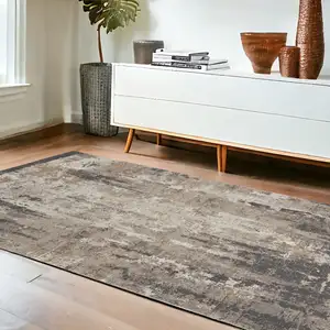 Photo of Cream Black and Gray Abstract Area Rug