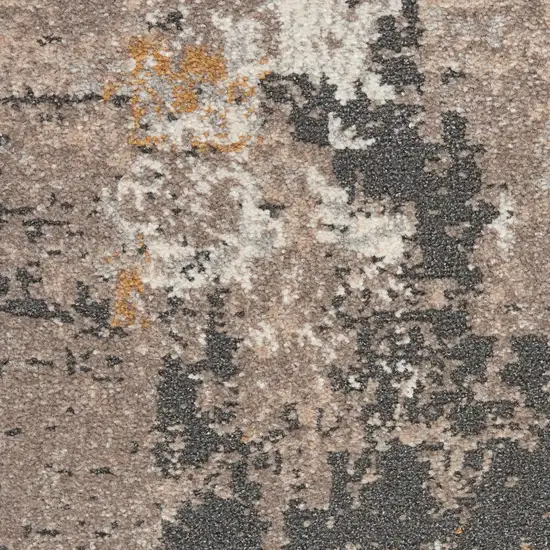 Cream Black and Gray Abstract Area Rug Photo 9