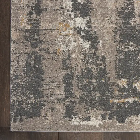 Cream Black and Gray Abstract Area Rug Photo 4