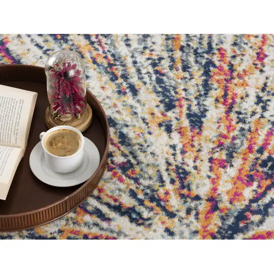 Cream Celestial Burst Abstract Area Rug Photo 5