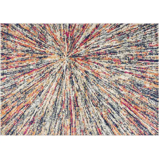 Cream Celestial Burst Abstract Area Rug Photo 5