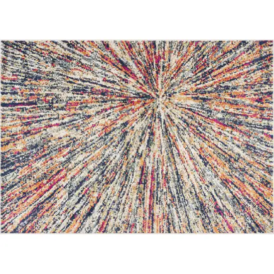 Cream Celestial Burst Abstract Area Rug Photo 2