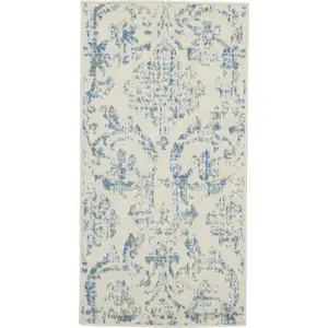 Photo of Cream Damask Power Loom Area Rug