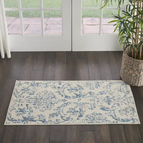 Cream Damask Power Loom Area Rug Photo 6