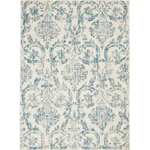 Photo of Cream Damask Power Loom Area Rug