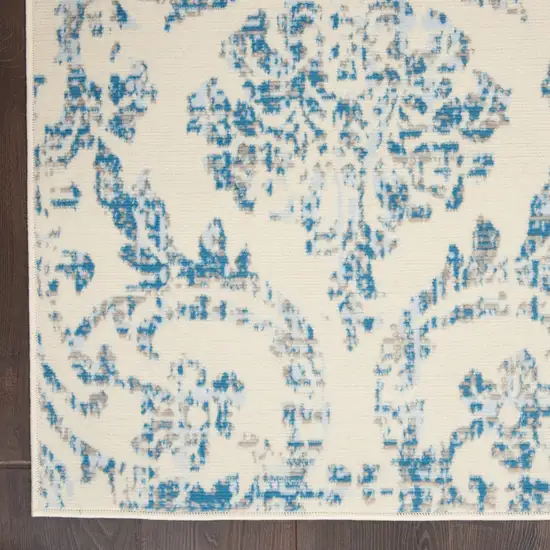 Cream Damask Power Loom Area Rug Photo 8