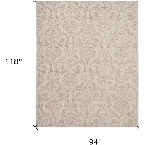 Cream Damask Power Loom Area Rug Photo 8