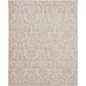 Photo of Cream Damask Power Loom Area Rug