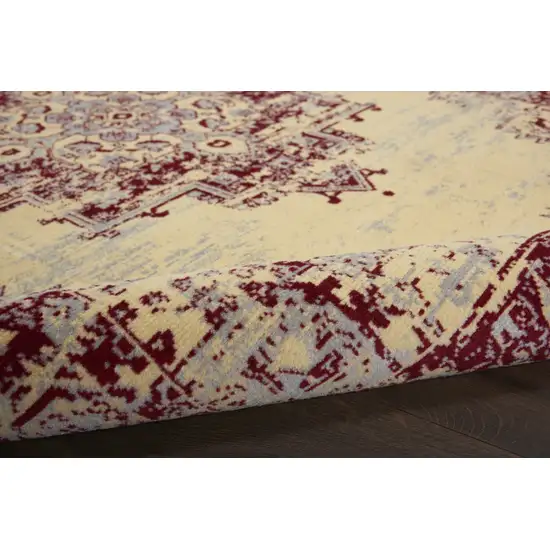 Cream Damask Power Loom Area Rug Photo 5