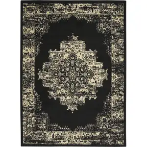 Photo of Cream Damask Power Loom Area Rug