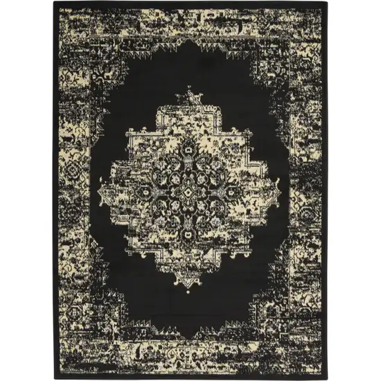 Cream Damask Power Loom Area Rug Photo 1