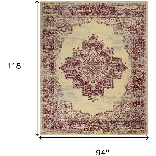 Cream Damask Power Loom Area Rug Photo 9