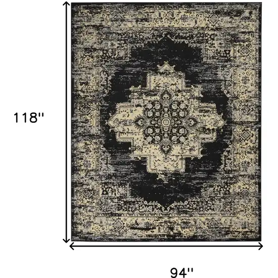 Cream Damask Power Loom Area Rug Photo 8