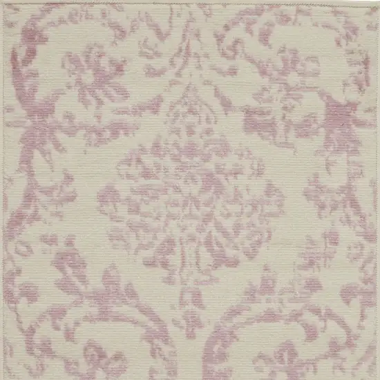 Cream Damask Power Loom Area Rug Photo 5