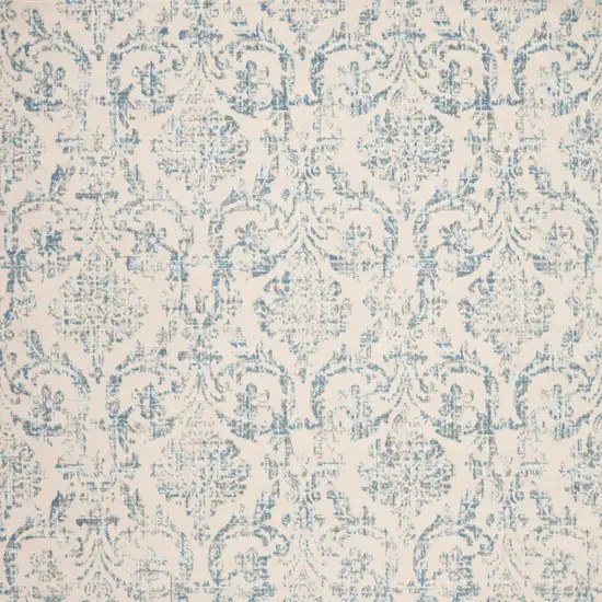 Cream Damask Power Loom Non Skid Area Rug Photo 4