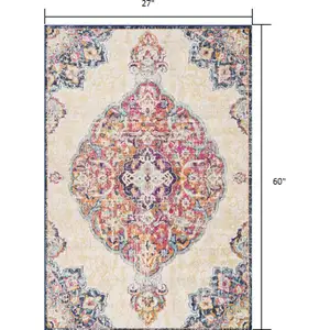 Photo of Cream Decorative Medallion Area Rug