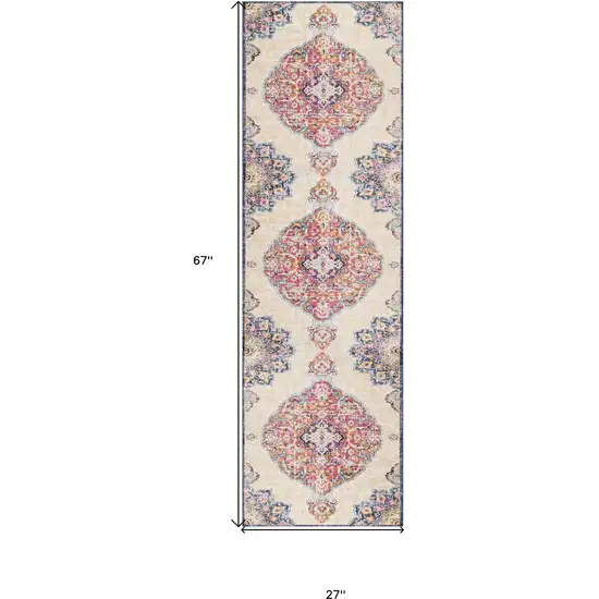 Cream Oriental Dhurrie Area Rug Photo 7