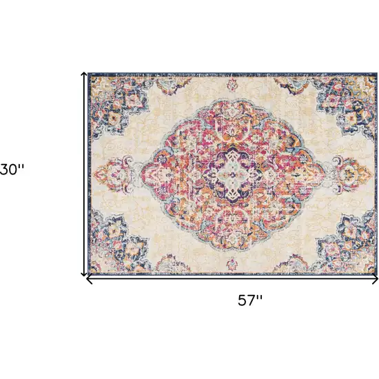 Cream Oriental Dhurrie Area Rug Photo 9