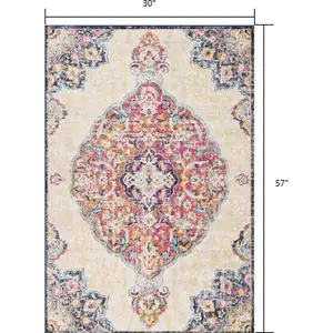 Photo of Cream Decorative Medallion Area Rug