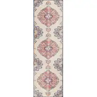 Photo of Cream Decorative Medallion Runner Rug