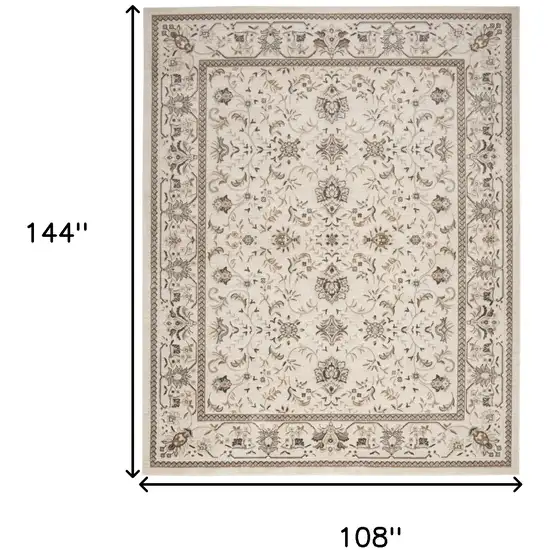 Cream Floral Distressed Area Rug Photo 9