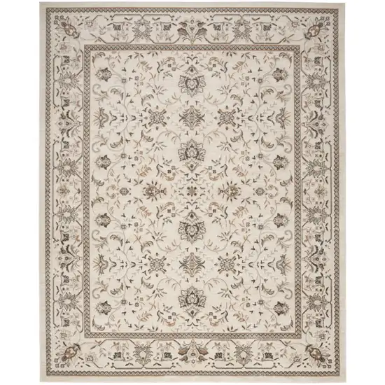 Cream Floral Distressed Area Rug Photo 7