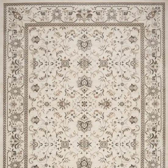 Cream Floral Distressed Area Rug Photo 8