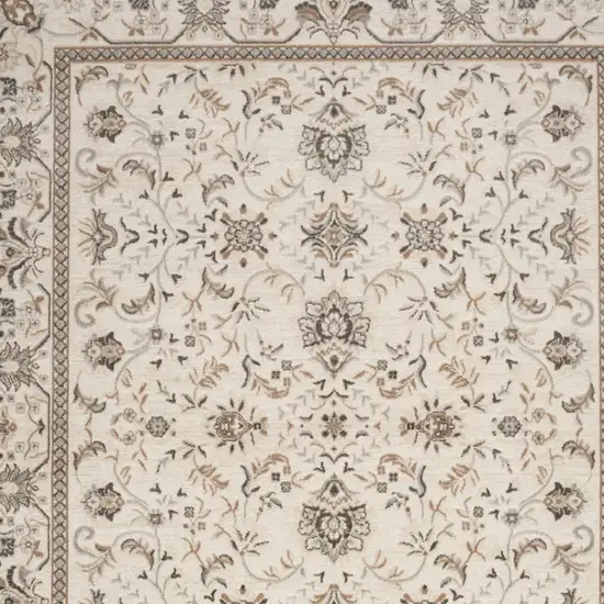 Cream Floral Distressed Area Rug Photo 7