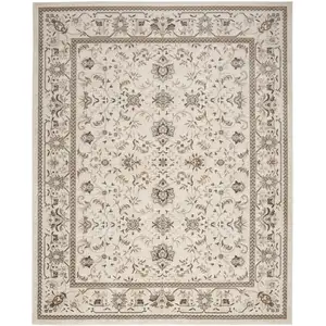 Photo of Cream Floral Distressed Area Rug