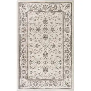 Photo of Cream Floral Distressed Area Rug