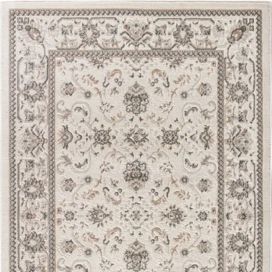 Cream Floral Distressed Area Rug Photo 8