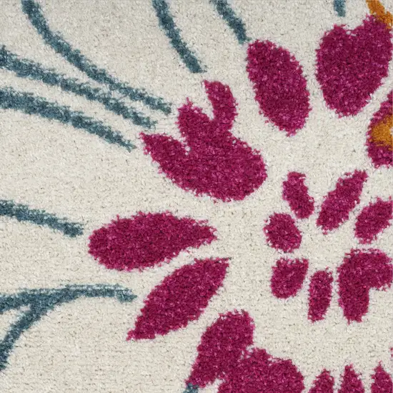 Cream Floral Power Loom Area Rug Photo 4