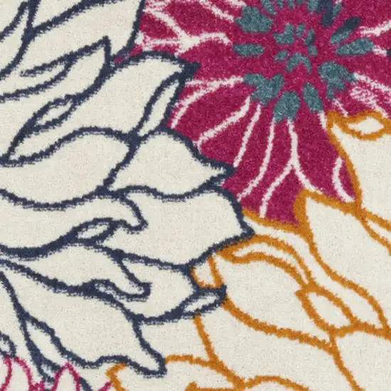 Cream Floral Power Loom Area Rug Photo 6