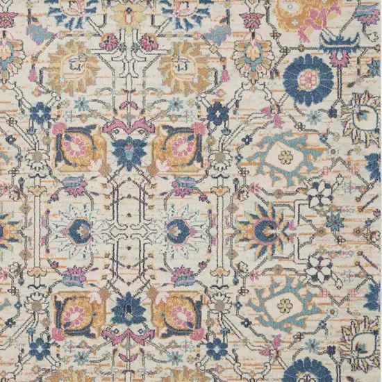 Cream Floral Power Loom Area Rug Photo 7