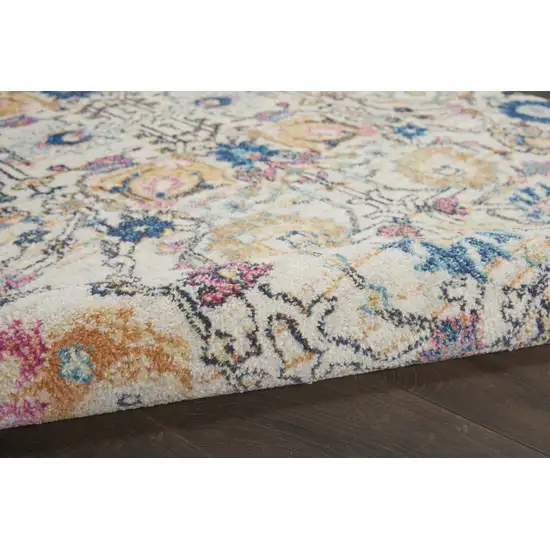 Cream Floral Power Loom Area Rug Photo 6