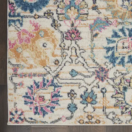 Cream Floral Power Loom Area Rug Photo 3