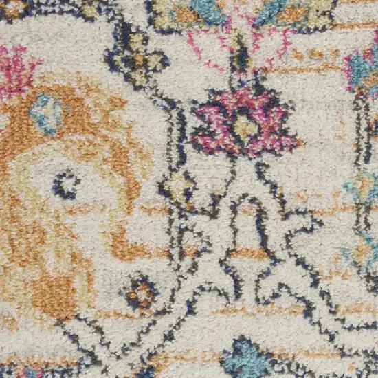 Cream Floral Power Loom Area Rug Photo 4