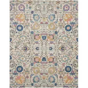 Photo of Cream Floral Power Loom Area Rug